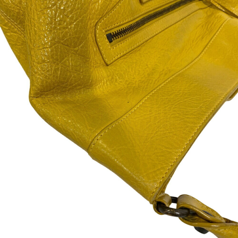 Balenciaga Classic Day Hobo bag yellow Moutarde distressed lambskin leather - Picture 4 of 11